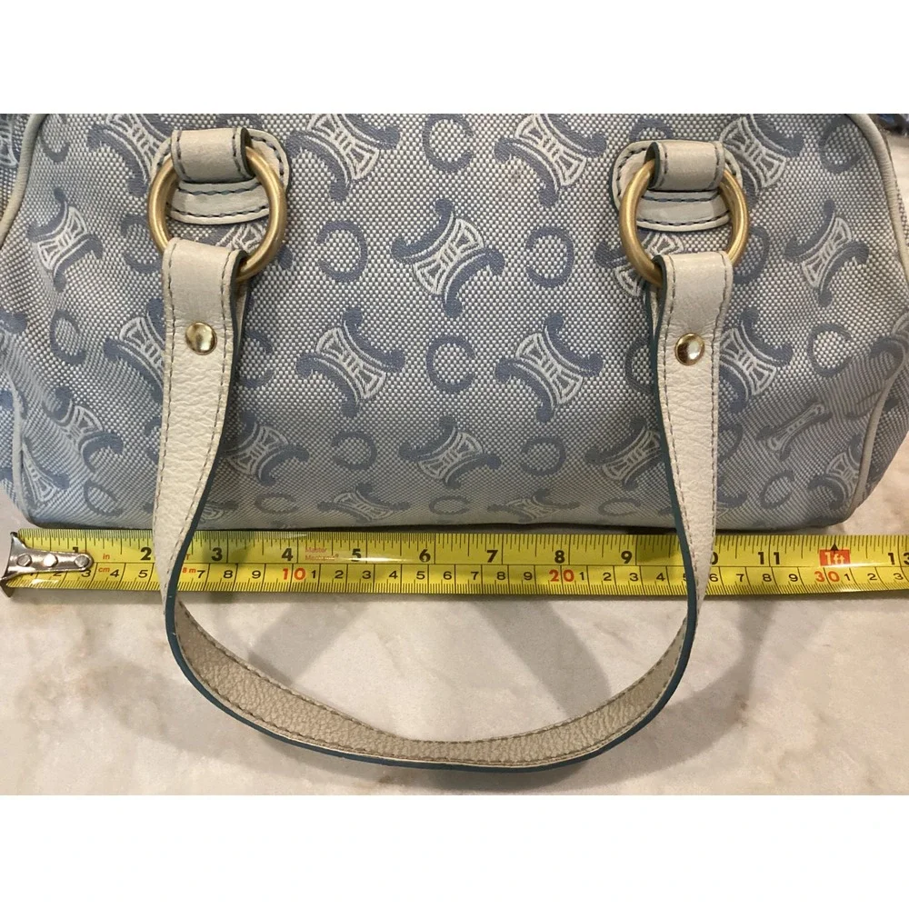 Celine Macadam Boston Bag Satchel Handbag Designer‎ Purse Small
